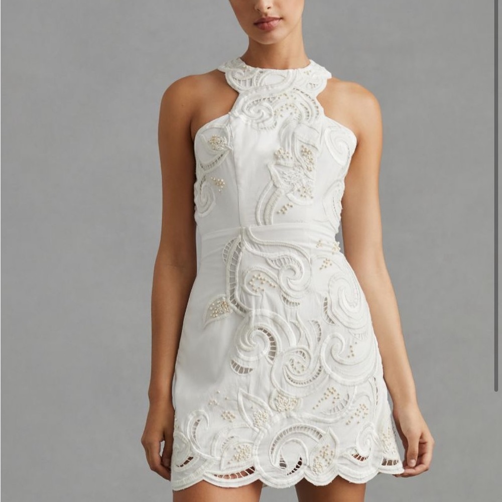 Anthropologie Embroidered Mini Dress